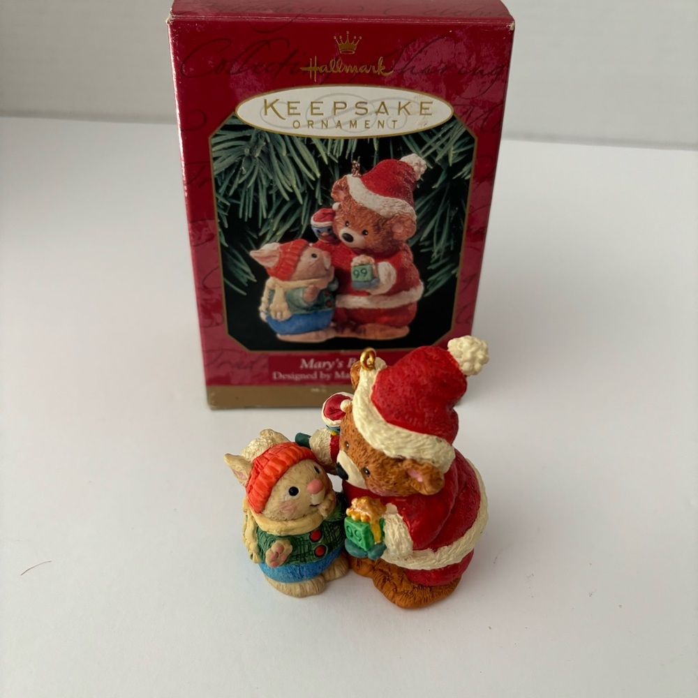 Hallmark Ornament Mary's Bears BUNNY BEAR VTG 1999 Holiday Christmas Keepsake